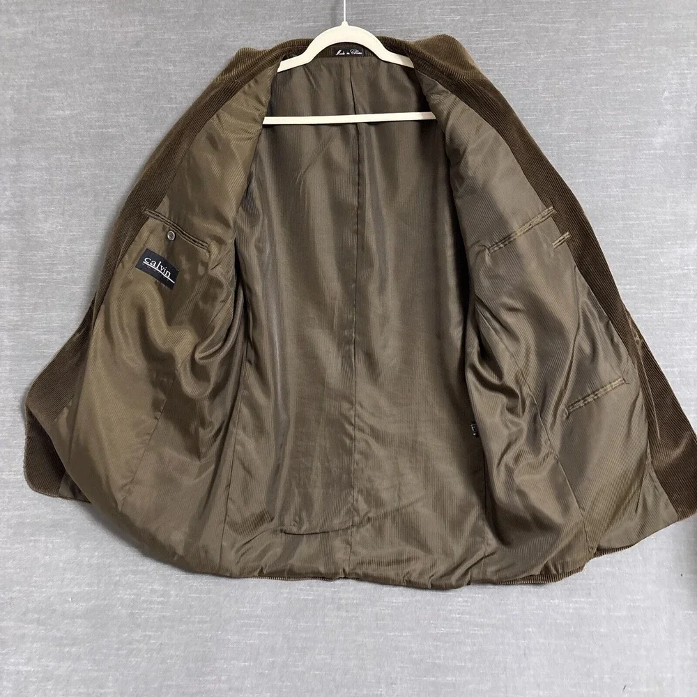 Vintage Calvin Sport Coat‎ 46L Brown Corduroy Blazer Jacket Casual Classic